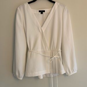 White Faux-wrap Blouse, size 6